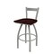 Holland Bar Stool Co 30" Low Back Swivel Bar Stool, Nickel Finish, Dark Cherry Oak Seat 82130ANDCOak - alternate 1